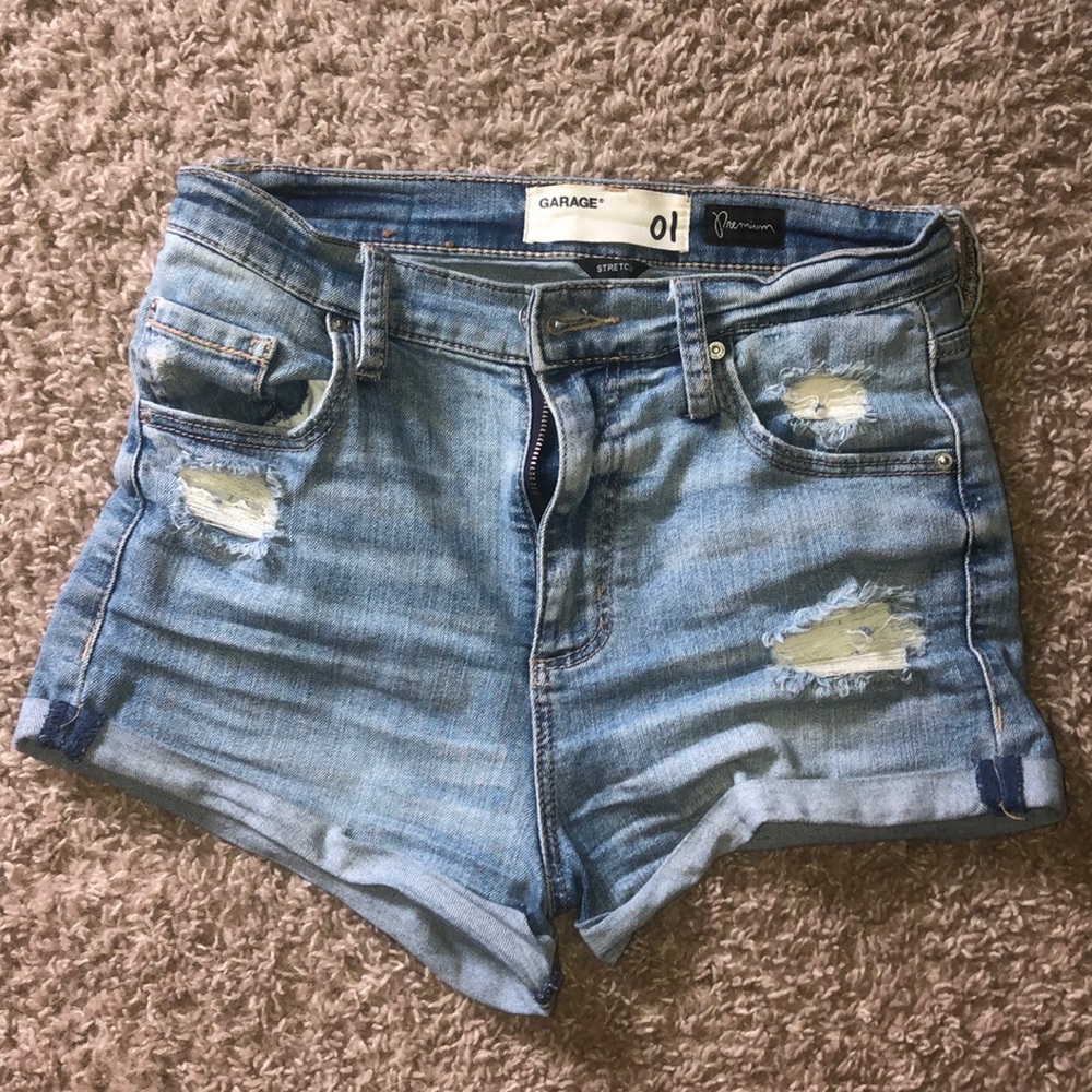 High waisted jean shorts